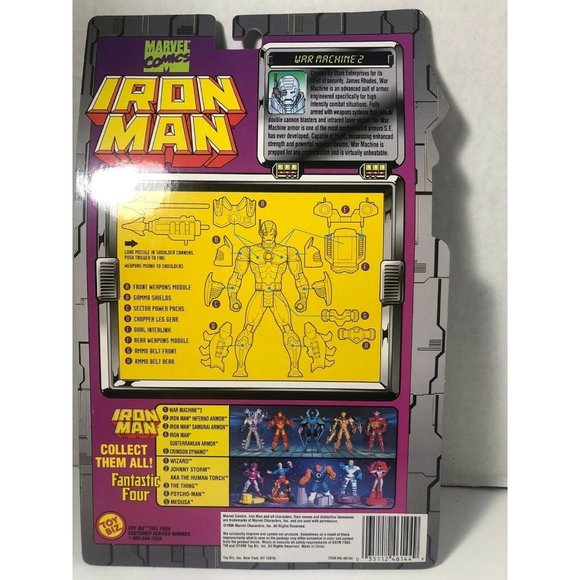 1996 Toy Biz Disney Marvel Legends Iron Man WAR MACHINE 2 with Missiles MIB NEW - Picture 3 of 3